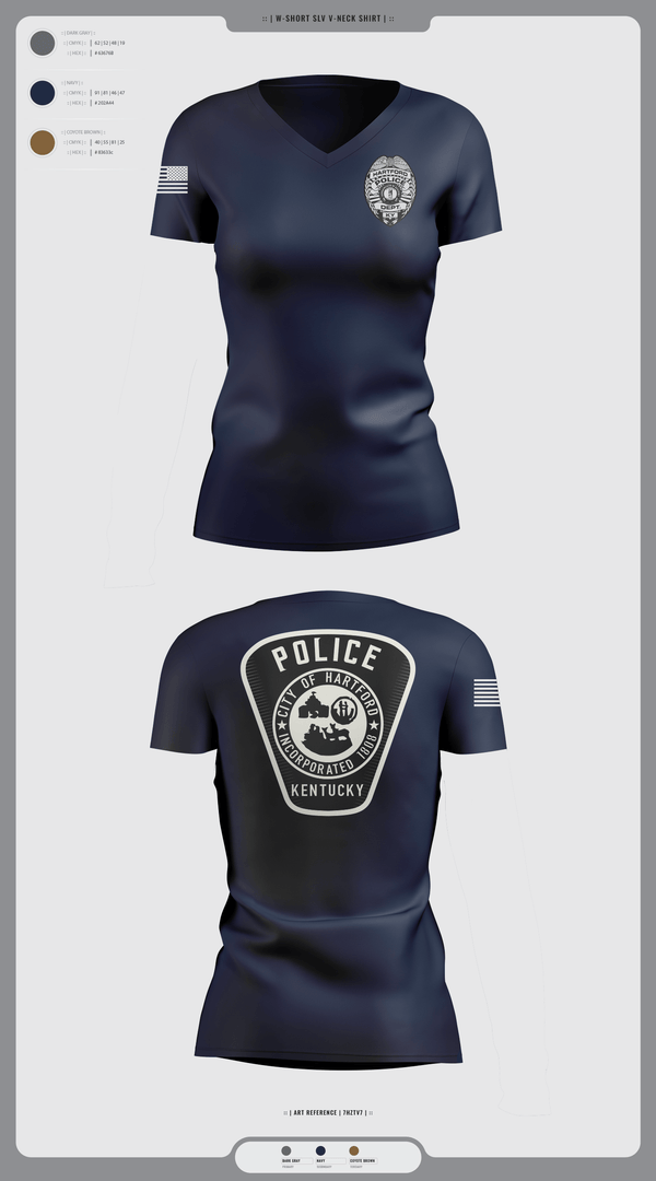 Womens Short Sleeve Vneck Shirt, Hartford Police Department, Police, Teamtime, Team time, sublimation, custom sports apparel, team uniforms, spirit wear, spiritwear, sports uniforms, custom shirts, team store, custom team store, fundraiser sports, apparel fundraiser