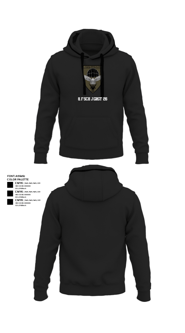 Hoodie, 8.FschJgRgt 26, Army, Teamtime, Team time, sublimation, custom sports apparel, team uniforms, spirit wear, spiritwear, sports uniforms, custom shirts, team store, custom team store, fundraiser sports, apparel fundraiser