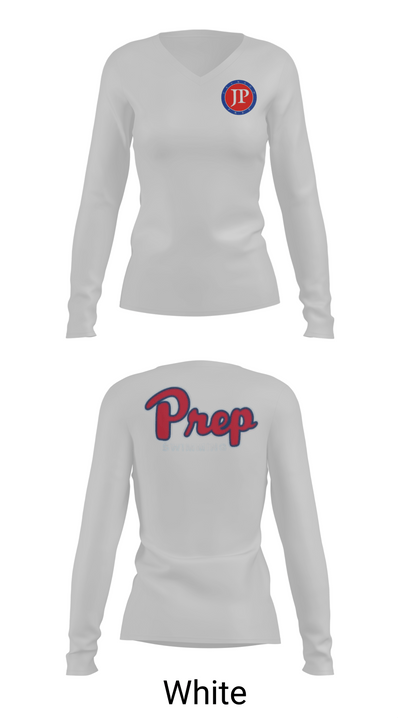 Jackson Preparatory School Swimming 57912925 Women's Long Sleeve V-neck Shirt -1 16