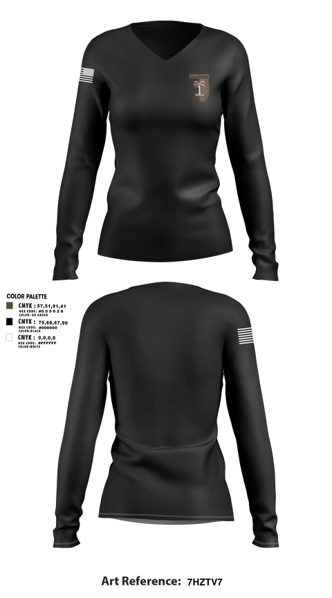Womens Long Sleeve Vneck Shirt 1, SichZg, Army, Teamtime, Team time, sublimation, custom sports apparel, team uniforms, spirit wear, spiritwear, sports uniforms, custom shirts, team store, custom team store, fundraiser sports, apparel fundraiser