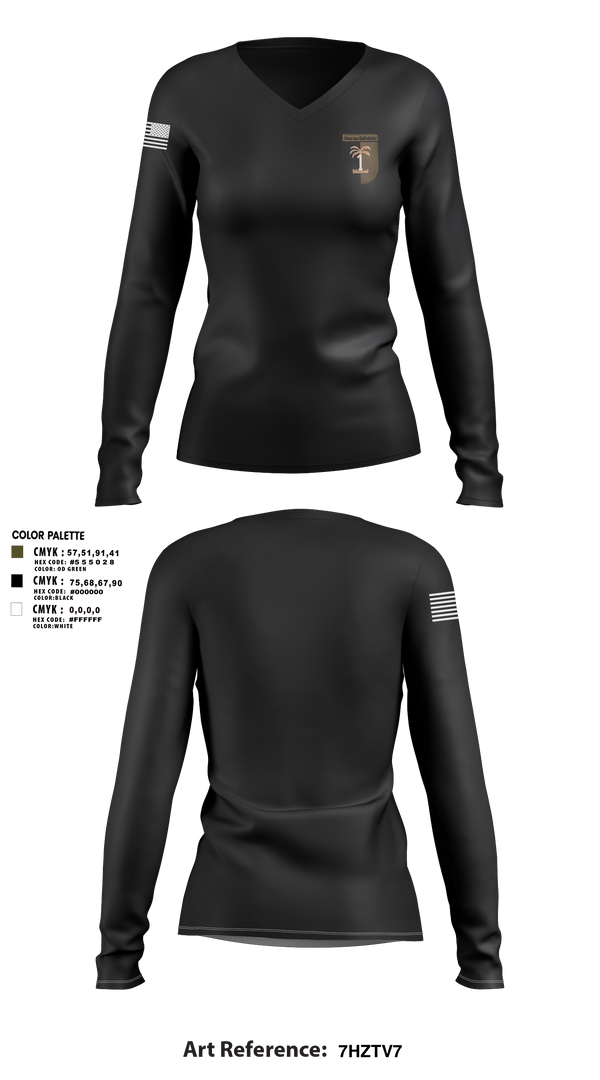 Womens Long Sleeve Vneck Shirt 1, SichZg, Army, Teamtime, Team time, sublimation, custom sports apparel, team uniforms, spirit wear, spiritwear, sports uniforms, custom shirts, team store, custom team store, fundraiser sports, apparel fundraiser