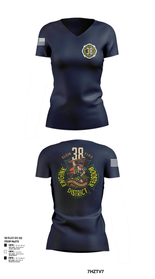 Womens Short Sleeve Vneck Shirt, Klein Fire 38, Fire Department, Teamtime, Team time, sublimation, custom sports apparel, team uniforms, spirit wear, spiritwear, sports uniforms, custom shirts, team store, custom team store, fundraiser sports, apparel fundraiser