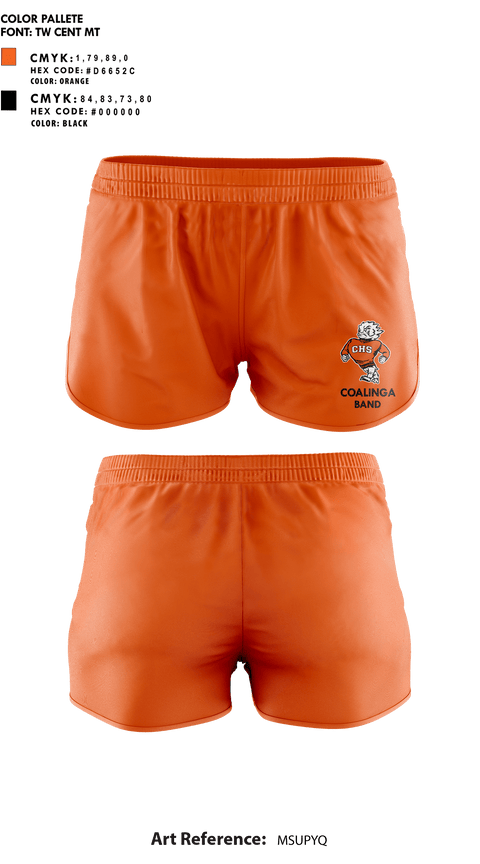 Womens Shorts, Coalinga High School Band, Spirit Store, Teamtime, Team time, sublimation, custom sports apparel, team uniforms, spirit wear, spiritwear, sports uniforms, custom shirts, team store, custom team store, fundraiser sports, apparel fundraiser