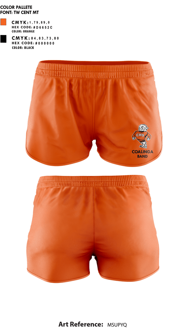 Womens Shorts, Coalinga High School Band, Spirit Store, Teamtime, Team time, sublimation, custom sports apparel, team uniforms, spirit wear, spiritwear, sports uniforms, custom shirts, team store, custom team store, fundraiser sports, apparel fundraiser