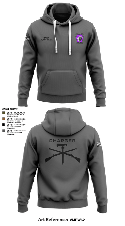 Charger Co. / 2-112th Infantry Battalion 37738588 Hoodie - 33