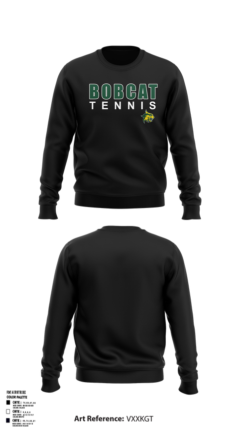 Crew Neck Sweatshirt, Bobcat Tennis, Tennis, Teamtime, Team time, sublimation, custom sports apparel, team uniforms, spirit wear, spiritwear, sports uniforms, custom shirts, team store, custom team store, fundraiser sports, apparel fundraiser