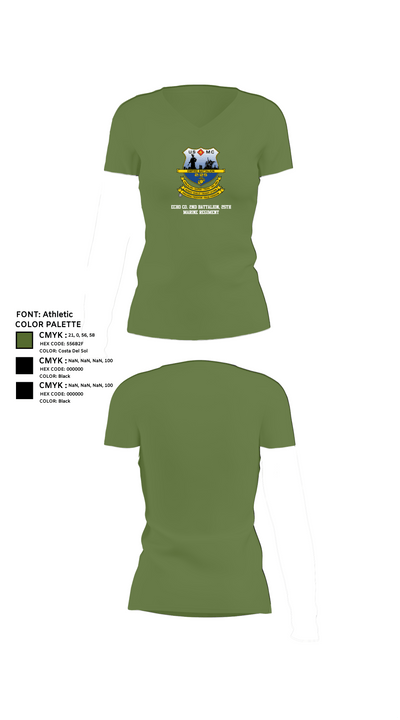 Echo Co. 2nd battalion, 25th Marine Regiment 27533051 Women's Short Sleeve V-neck Shirt - 44