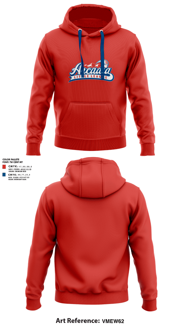 Hoodie, Arcadia Little League Baseball, Baseball, Teamtime, Team time, sublimation, custom sports apparel, team uniforms, spirit wear, spiritwear, sports uniforms, custom shirts, team store, custom team store, fundraiser sports, apparel fundraiser