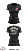 Chester fire explorers 87752590 Women's Short Sleeve V-neck Shirt - 8