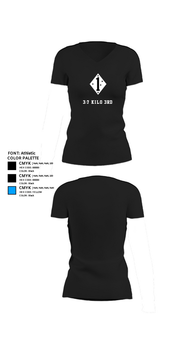 3/7 Kilo 3rd 36158608 Women's Short Sleeve V-neck Shirt - 24