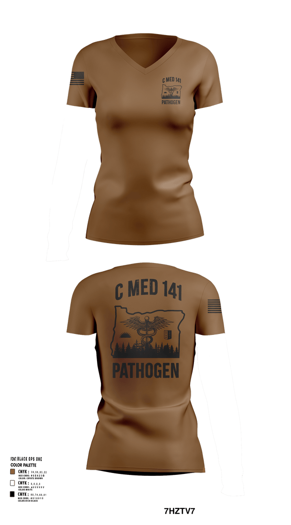 Womens Short Sleeve Vneck Shirt, C MED 141, National Guard, Teamtime, Team time, sublimation, custom sports apparel, team uniforms, spirit wear, spiritwear, sports uniforms, custom shirts, team store, custom team store, fundraiser sports, apparel fundraiser