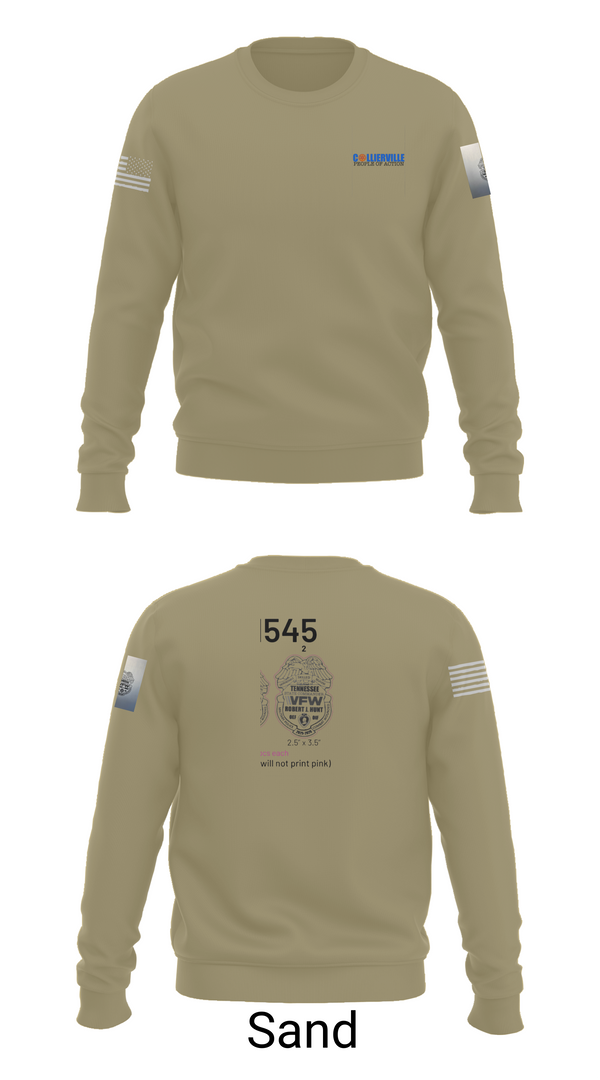 Crew Neck Sweatshirt, TN VFW, Army, Teamtime, Team time, sublimation, custom sports apparel, team uniforms, spirit wear, spiritwear, sports uniforms, custom shirts, team store, custom team store, fundraiser sports, apparel fundraiser
