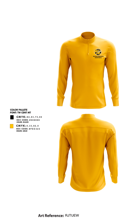 Watkins Memorial High School Basketball 58204886 Quarter Zip Jacket - 10