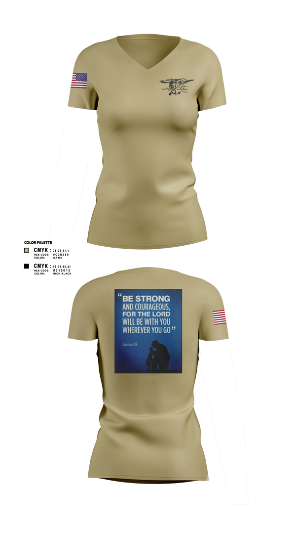 Navy Seal  Women's Short Sleeve V-neck Shirt - 1