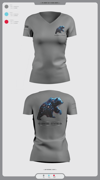 Womens Short Sleeve Vneck Shirt, 486th/574th, , Teamtime, Team time, sublimation, custom sports apparel, team uniforms, spirit wear, spiritwear, sports uniforms, custom shirts, team store, custom team store, fundraiser sports, apparel fundraiser