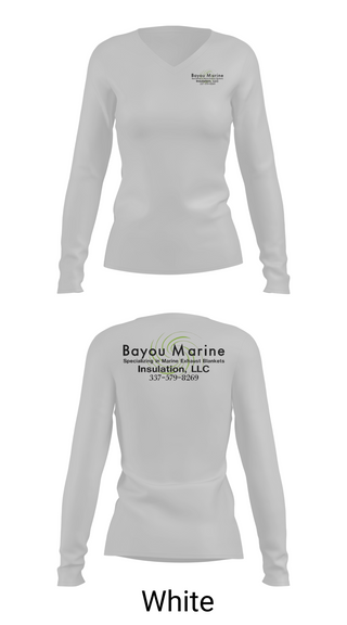 Womens Long Sleeve Vneck Shirt, Bayou Marine Insulation, LLC, , Teamtime, Team time, sublimation, custom sports apparel, team uniforms, spirit wear, spiritwear, sports uniforms, custom shirts, team store, custom team store, fundraiser sports, apparel fundraiser
