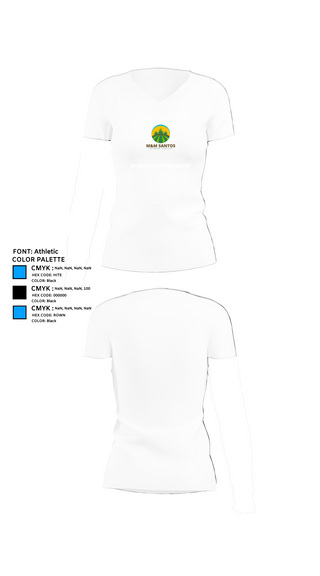 Womens Short Sleeve Vneck Shirt, M&M Santos Outdoor Services, , Teamtime, Team time, sublimation, custom sports apparel, team uniforms, spirit wear, spiritwear, sports uniforms, custom shirts, team store, custom team store, fundraiser sports, apparel fundraiser