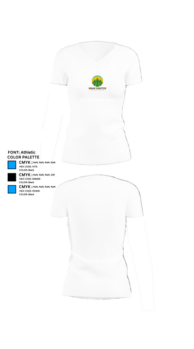 M&M Santos Outdoor Services 89521687 Women's Short Sleeve V-neck Shirt - 18