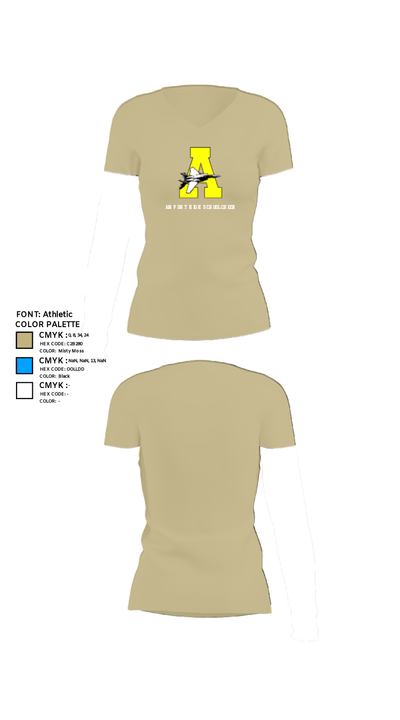 Airport High School Cheer 33792869 Women's Short Sleeve V-neck Shirt - 38