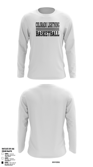 Long Sleeve Performance Shirt, Colorado Lightning Basketball Club, Men's Basketball, Teamtime, Team time, sublimation, custom sports apparel, team uniforms, spirit wear, spiritwear, sports uniforms, custom shirts, team store, custom team store, fundraiser sports, apparel fundraiser
