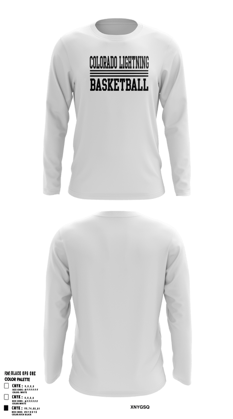 Long Sleeve Performance Shirt, Colorado Lightning Basketball Club, Men's Basketball, Teamtime, Team time, sublimation, custom sports apparel, team uniforms, spirit wear, spiritwear, sports uniforms, custom shirts, team store, custom team store, fundraiser sports, apparel fundraiser