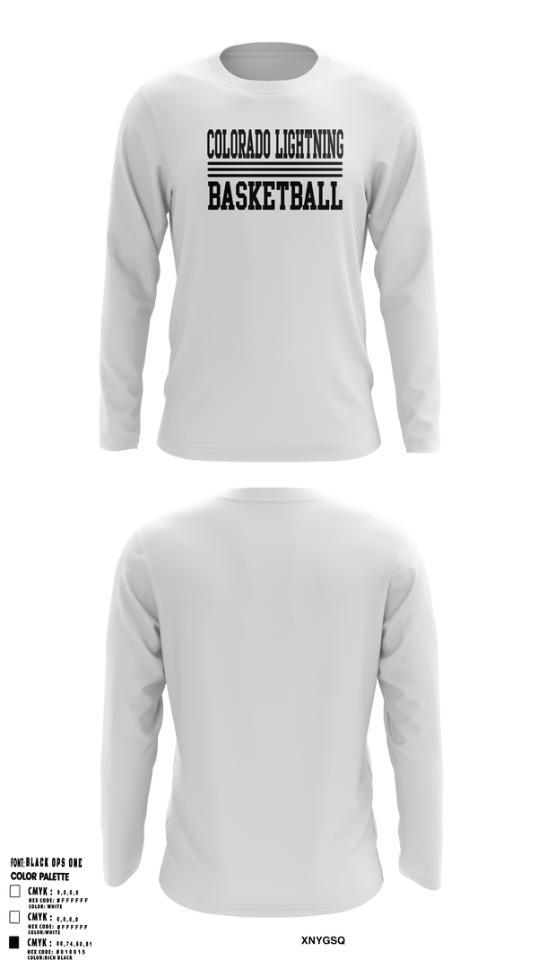 Long Sleeve Performance Shirt, Colorado Lightning Basketball Club, Men's Basketball, Teamtime, Team time, sublimation, custom sports apparel, team uniforms, spirit wear, spiritwear, sports uniforms, custom shirts, team store, custom team store, fundraiser sports, apparel fundraiser