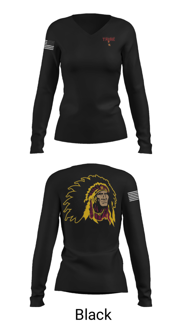 Womens Long Sleeve Vneck Shirt, Tulare Union High School Soccer, Men's Soccer, Teamtime, Team time, sublimation, custom sports apparel, team uniforms, spirit wear, spiritwear, sports uniforms, custom shirts, team store, custom team store, fundraiser sports, apparel fundraiser
