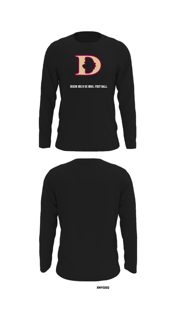 Long Sleeve Performance Shirt, Dixon High School Football, Football, Teamtime, Team time, sublimation, custom sports apparel, team uniforms, spirit wear, spiritwear, sports uniforms, custom shirts, team store, custom team store, fundraiser sports, apparel fundraiser