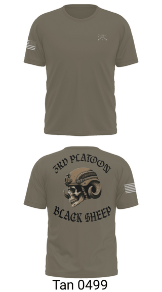 Old School Cotton Feel Shirt, 3rd PLT Black Sheep, Army, Teamtime, Team time, sublimation, custom sports apparel, team uniforms, spirit wear, spiritwear, sports uniforms, custom shirts, team store, custom team store, fundraiser sports, apparel fundraiser