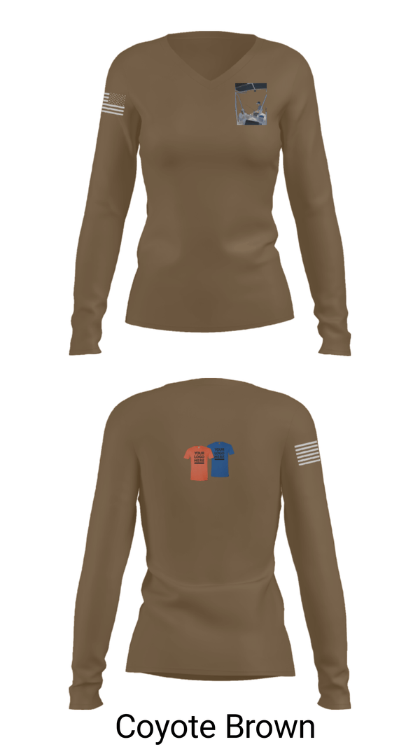 Women's Long Sleeve Vneck Shirt, 53 weg, Air Force, Teamtime, Team time, sublimation, custom sports apparel, team uniforms, spirit wear, spiritwear, sports uniforms, custom shirts, team store, custom team store, fundraiser sports, apparel fundraiser