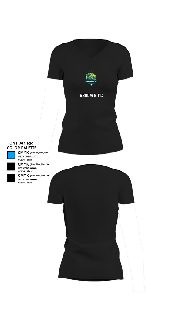 Women's Short Sleeve Vneck Shirt, ARROWS FC, Men's Soccer, Teamtime, Team time, sublimation, custom sports apparel, team uniforms, spirit wear, spiritwear, sports uniforms, custom shirts, team store, custom team store, fundraiser sports, apparel fundraiser