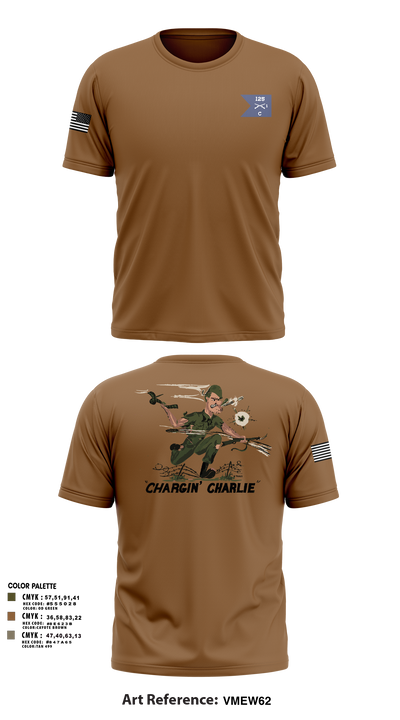 C Co 1-125th IN 33854609 Old School Cotton Feel Shirt - 2
