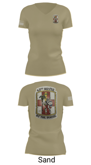 Womens Short Sleeve Vneck Shirt, 43rd Medical Detachment, , Teamtime, Team time, sublimation, custom sports apparel, team uniforms, spirit wear, spiritwear, sports uniforms, custom shirts, team store, custom team store, fundraiser sports, apparel fundraiser