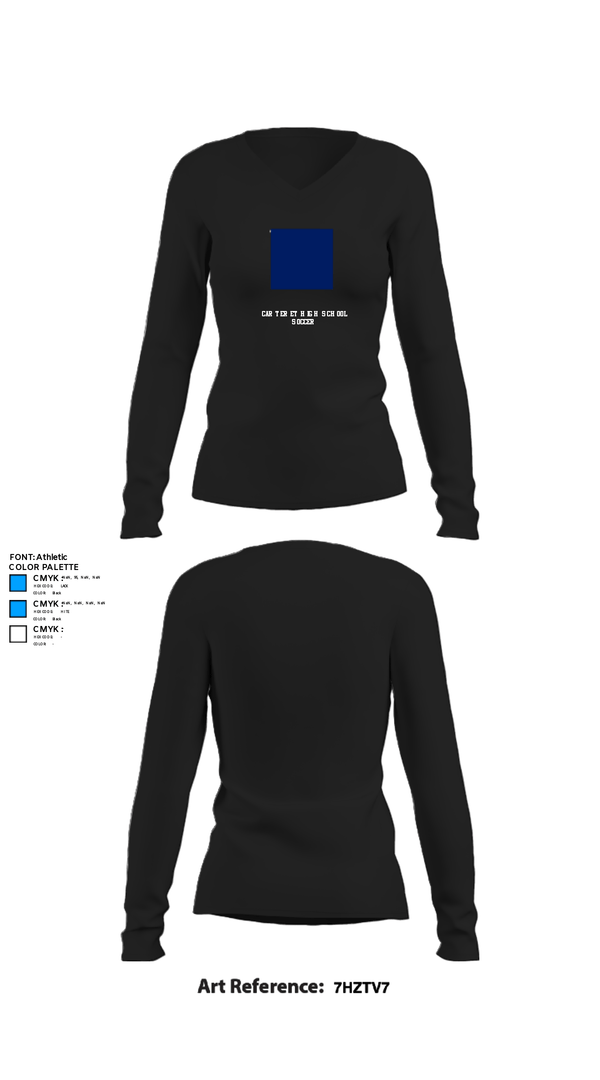 Womens Long Sleeve Vneck Shirt, Carteret High School Soccer, Women's Soccer, Teamtime, Team time, sublimation, custom sports apparel, team uniforms, spirit wear, spiritwear, sports uniforms, custom shirts, team store, custom team store, fundraiser sports, apparel fundraiser