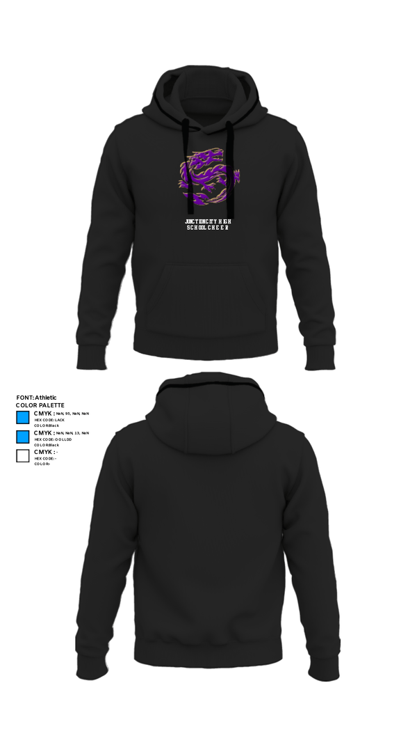 Hoodie, Junction City High School Cheer, Cheer, Teamtime, Team time, sublimation, custom sports apparel, team uniforms, spirit wear, spiritwear, sports uniforms, custom shirts, team store, custom team store, fundraiser sports, apparel fundraiser