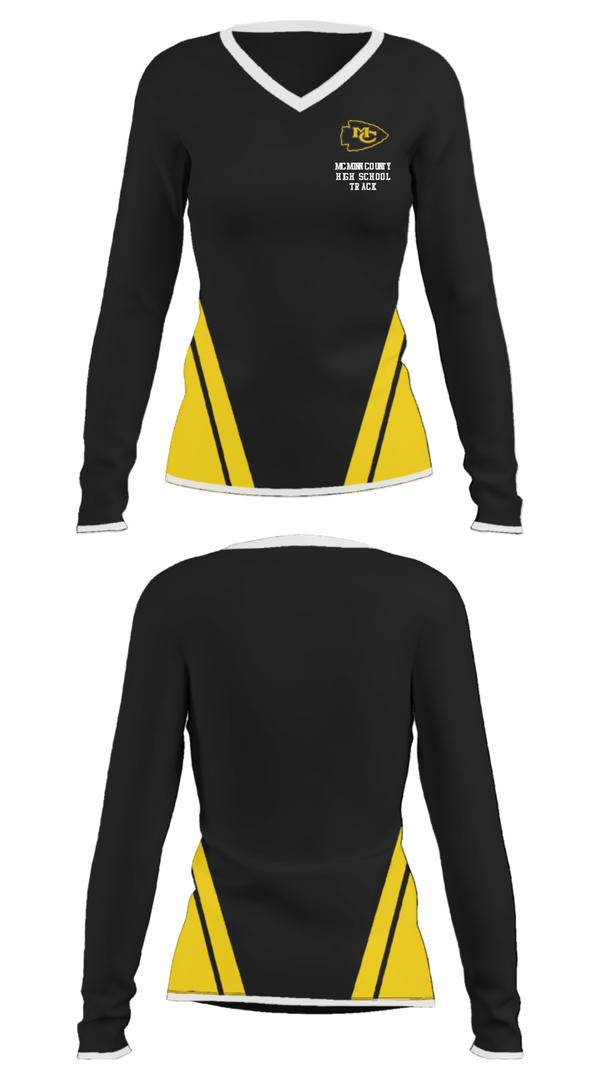Women's Long Sleeve Vneck Shirt, McMinn County High School Track, Track & Field, Teamtime, Team time, sublimation, custom sports apparel, team uniforms, spirit wear, spiritwear, sports uniforms, custom shirts, team store, custom team store, fundraiser sports, apparel fundraiser