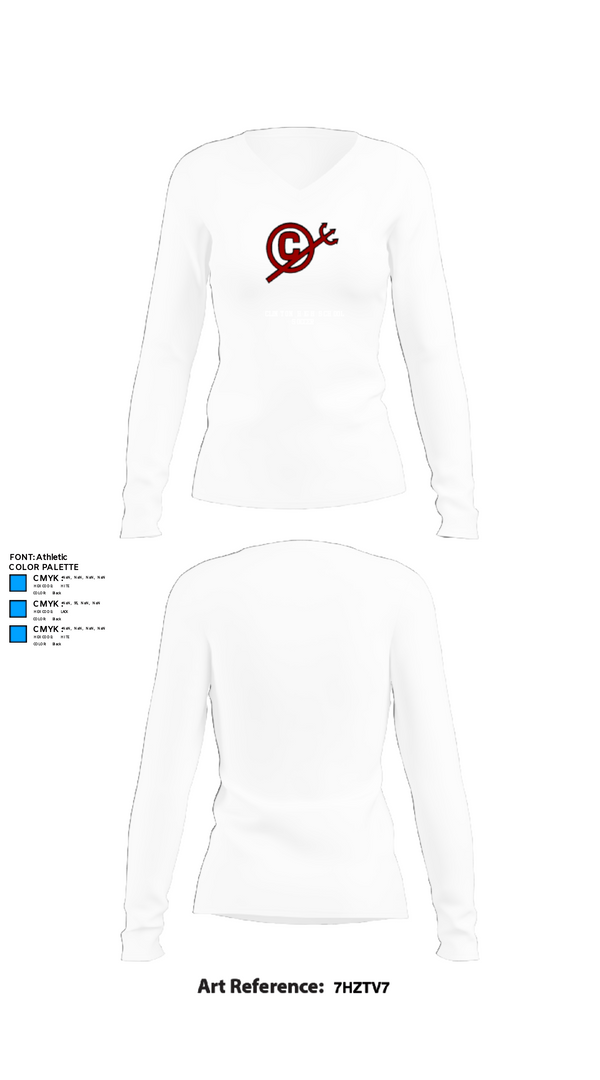 Womens Long Sleeve Vneck Shirt, Clinton High School Soccer, Men's Soccer, Teamtime, Team time, sublimation, custom sports apparel, team uniforms, spirit wear, spiritwear, sports uniforms, custom shirts, team store, custom team store, fundraiser sports, apparel fundraiser