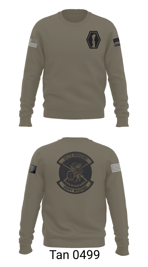 Crew Neck Sweatshirt, 100th Battalion 442nd Infantry Delta dragons, Army, Teamtime, Team time, sublimation, custom sports apparel, team uniforms, spirit wear, spiritwear, sports uniforms, custom shirts, team store, custom team store, fundraiser sports, apparel fundraiser