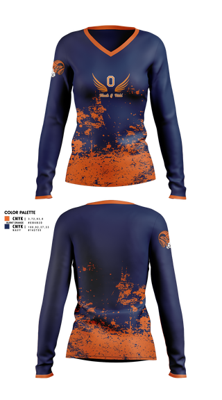 Womens Long Sleeve Vneck Shirt, Overbrook High School Track and Field, Track & Field, Teamtime, Team time, sublimation, custom sports apparel, team uniforms, spirit wear, spiritwear, sports uniforms, custom shirts, team store, custom team store, fundraiser sports, apparel fundraiser