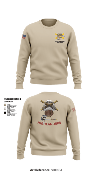 Crew Neck Sweatshirt, Bravo 1-119th FA, , Teamtime, Team time, sublimation, custom sports apparel, team uniforms, spirit wear, spiritwear, sports uniforms, custom shirts, team store, custom team store, fundraiser sports, apparel fundraiser