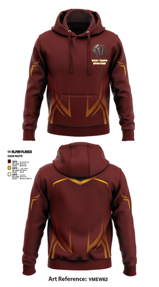 Hoodie, West Tampa spartans, , Teamtime, Team time, sublimation, custom sports apparel, team uniforms, spirit wear, spiritwear, sports uniforms, custom shirts, team store, custom team store, fundraiser sports, apparel fundraiser