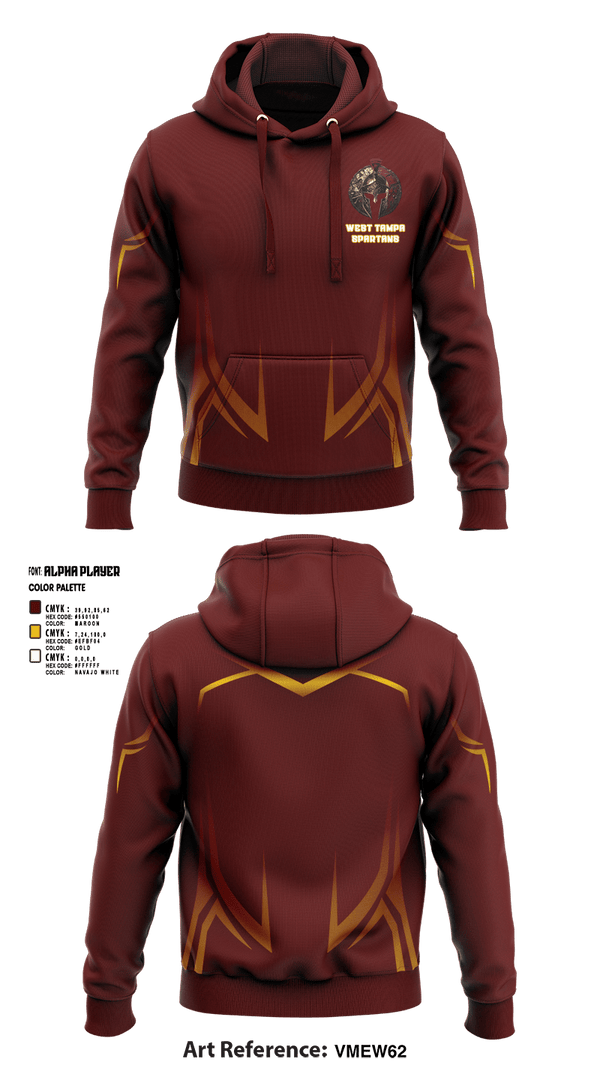 Hoodie, West Tampa spartans, , Teamtime, Team time, sublimation, custom sports apparel, team uniforms, spirit wear, spiritwear, sports uniforms, custom shirts, team store, custom team store, fundraiser sports, apparel fundraiser