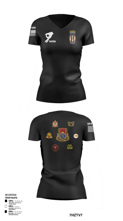 SPO Nation 55364584 Women's Short Sleeve V-neck Shirt - 129