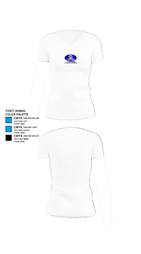 Womens Short Sleeve Vneck Shirt, TALL Contracting, , Teamtime, Team time, sublimation, custom sports apparel, team uniforms, spirit wear, spiritwear, sports uniforms, custom shirts, team store, custom team store, fundraiser sports, apparel fundraiser