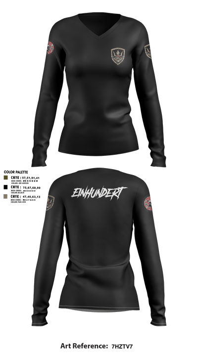 undefined Women's Long Sleeve V-neck Shirt -1 2