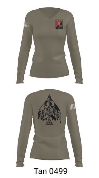 Womens Long Sleeve Vneck Shirt, Dealer Company, 1/11 ACR, Army, Teamtime, Team time, sublimation, custom sports apparel, team uniforms, spirit wear, spiritwear, sports uniforms, custom shirts, team store, custom team store, fundraiser sports, apparel fundraiser