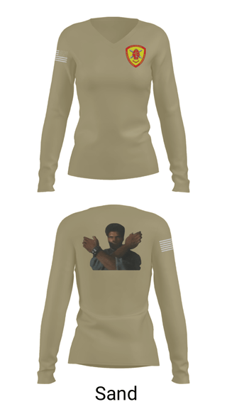 Women's Long Sleeve Vneck Shirt, 10th Marine Regiment, Marines, Teamtime, Team time, sublimation, custom sports apparel, team uniforms, spirit wear, spiritwear, sports uniforms, custom shirts, team store, custom team store, fundraiser sports, apparel fundraiser