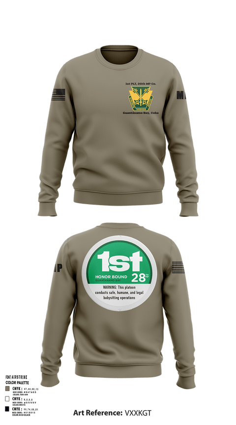 Crew Neck Sweatshirt, 28th MP Company, National Guard, Teamtime, Team time, sublimation, custom sports apparel, team uniforms, spirit wear, spiritwear, sports uniforms, custom shirts, team store, custom team store, fundraiser sports, apparel fundraiser