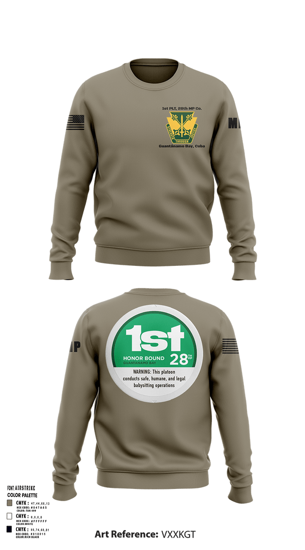 Crew Neck Sweatshirt, 28th MP Company, National Guard, Teamtime, Team time, sublimation, custom sports apparel, team uniforms, spirit wear, spiritwear, sports uniforms, custom shirts, team store, custom team store, fundraiser sports, apparel fundraiser