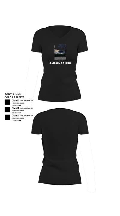 Ned Rig nation 21987003 Women's Short Sleeve V-neck Shirt - 11